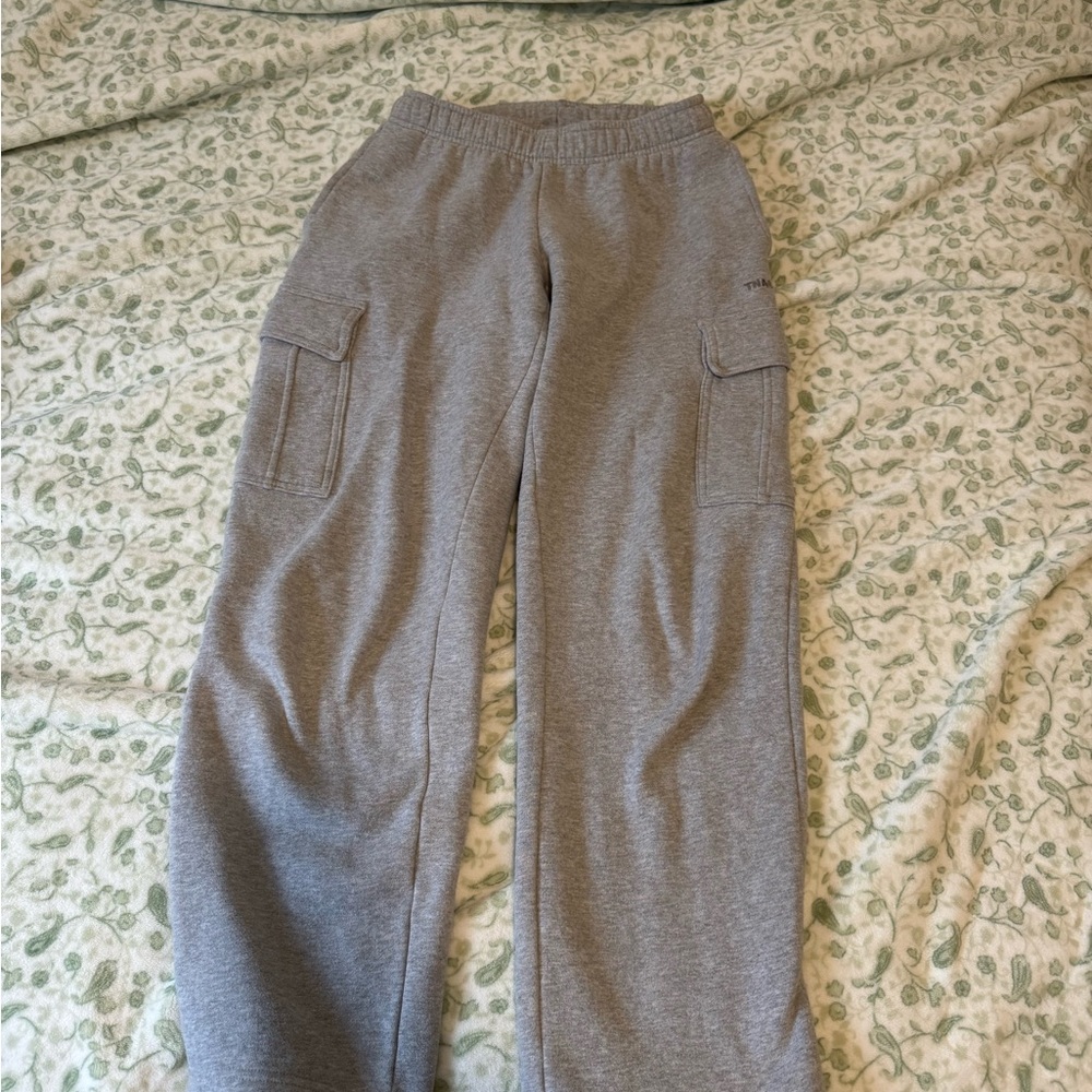 TNA Gray & Black Cargo Sweatpants